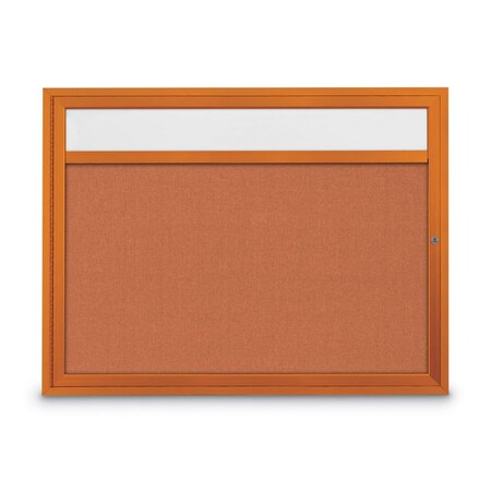 United Visual Products Slim Enclosed Corkboard, 30"x36", Black Alum Frame/Keylime UVEB3036-BLACK-KEYLIME